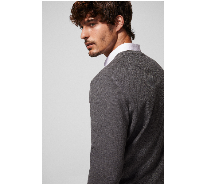 Springfield 140441545 XXL Knitted Jumper for Men - Grey - Zoom Image 3