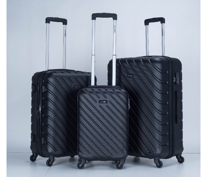 Star Gold SG-T84B Set of 3 High Quality ABS Trolley Bags - Black - Zoom Image