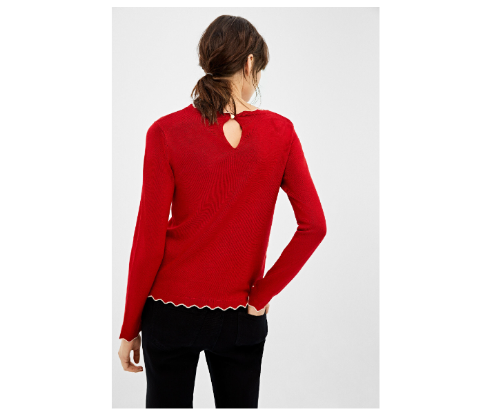 Springfield 133611806 Medium Long Sleeve Knitwear For Women - Red - Zoom Image 3