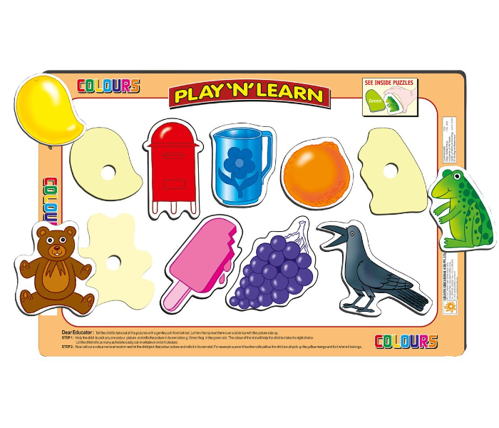 JMsouq Creative Educational CE00340 Play N Learn 2 in 1- Colours and Shapes Educational Game for Kids - Zoom Image 2