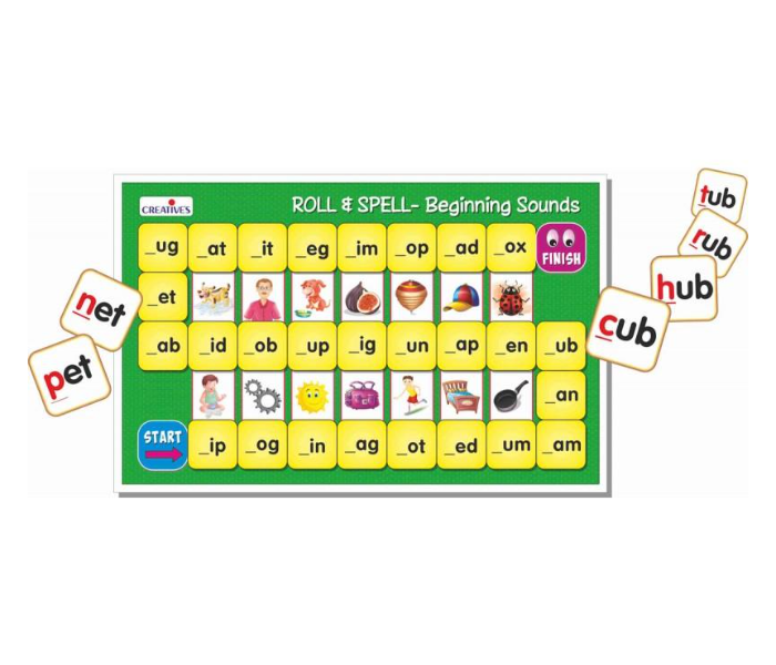 JMsouq Creative Educational CE00218 Roll and Spell CVC Words Educational Game for Kids - Zoom Image 2