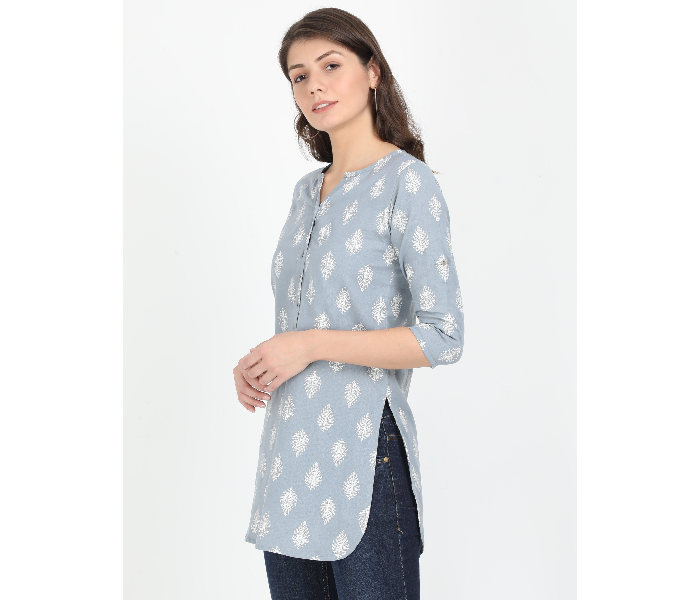 Kaia SK01ST0001LGY003 Large Short Kurti for Women - Grey - Zoom Image 2