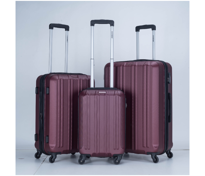 Star Gold SG-T82B Set of 3 High Quality ABS Trolley Bags - Burgundy - Zoom Image