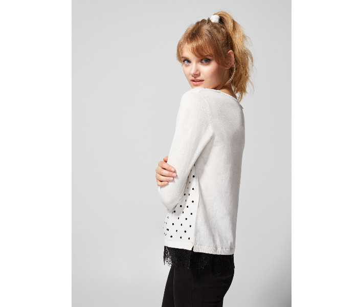 Springfield 133487597 XL Long Sleeve Knitwear for Women - White - Zoom Image 3