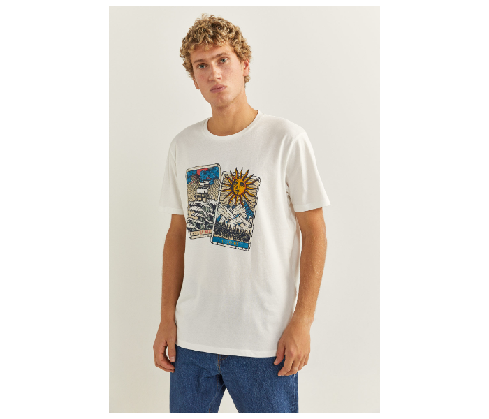 Springfield 026938796 XXL Short Sleeve T-Shirt for Men - Ivory - Zoom Image 1