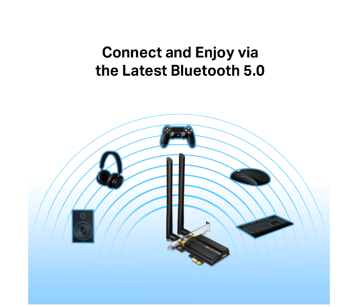 TP-Link Archer TX50E AX3000 Wi-Fi 6 Bluetooth 5.0 PCIe Adapter - Black - Zoom Image 5