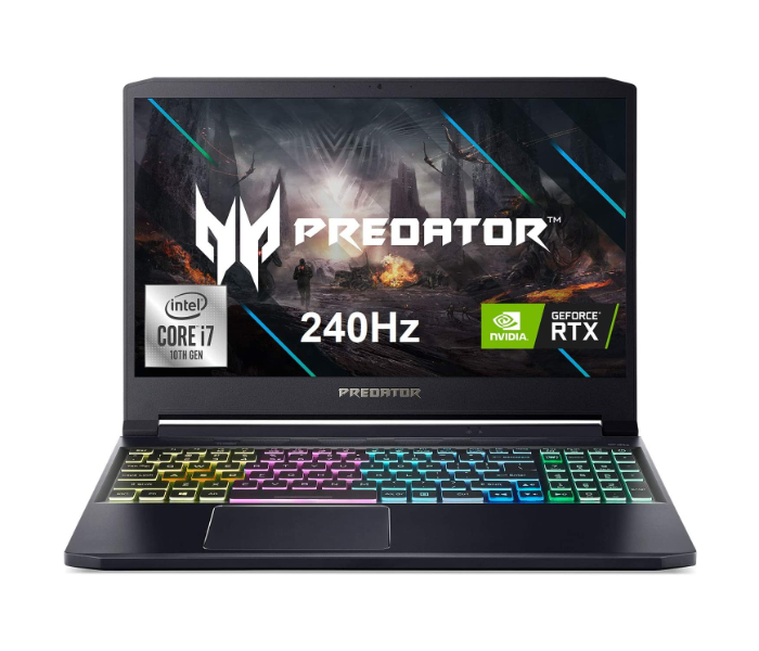 Acer Predator Triton 300 PT315-52-73WT 15.6 inch FHD 240Hz Intel Core i7-10750H Processor 16GB RAM 512GB SSD NVIDIA GeForce RTX 2070 Max-Q Windows 10 Gaming Laptop - Black - Zoom Image 1