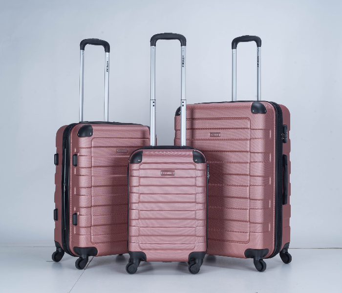 Star Gold SG-T83A Set of 3 High Quality ABS Trolley Bags - Rose Pink - Zoom Image