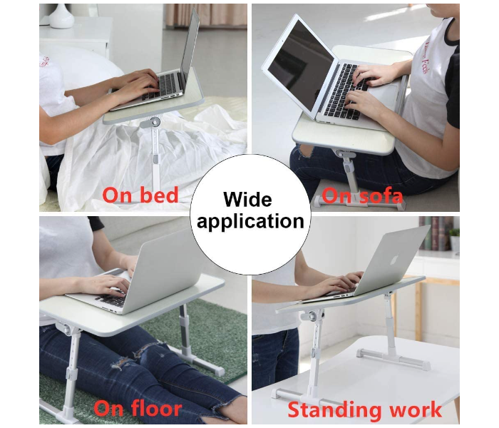 Foldable 15 Inch Laptop Stand With USB Cooling Fan - White - Zoom Image 7