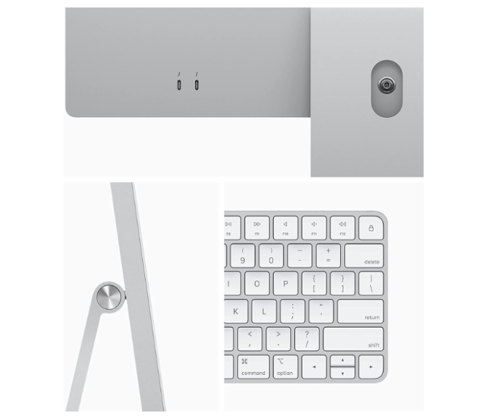 Apple Z13K000LV iMac 24 Inch 2021 M1 Chip 8GB RAM 256GB Storage English Arabic Keyboard - Silver - Zoom Image 2