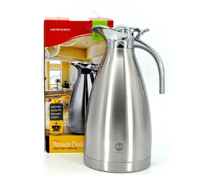 Microdigit MR220VF 2.0 Litre Elegant Powerful Stainless Steel Vacuum Flask - Silver - Zoom Image 3