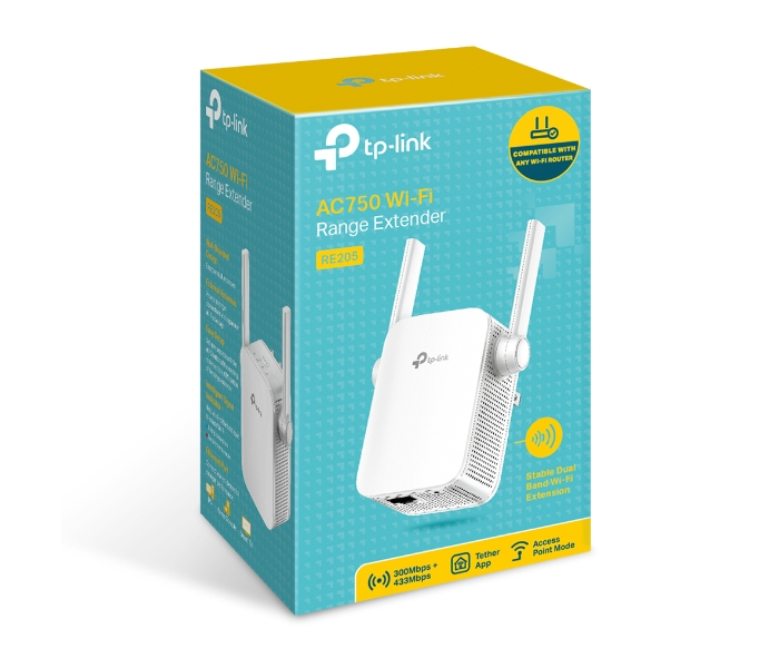 TP-Link RE205 AC750 Wi-Fi Range Extender - White - Zoom Image 3