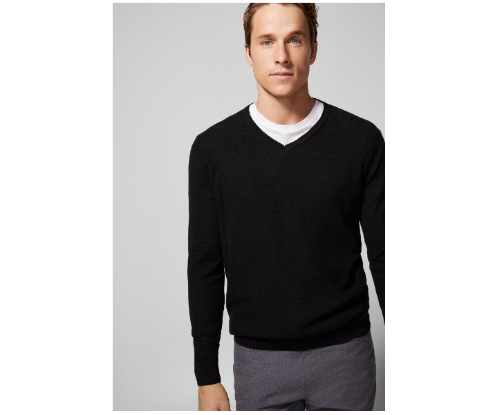 Springfield 140441501 Small Knitted Jumper for Men - Black - Zoom Image 1