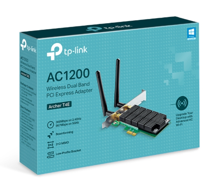 TP-Link AC1200 Wireless Dual Band PCI Express Adapter Archer T4E - Black - Zoom Image 4