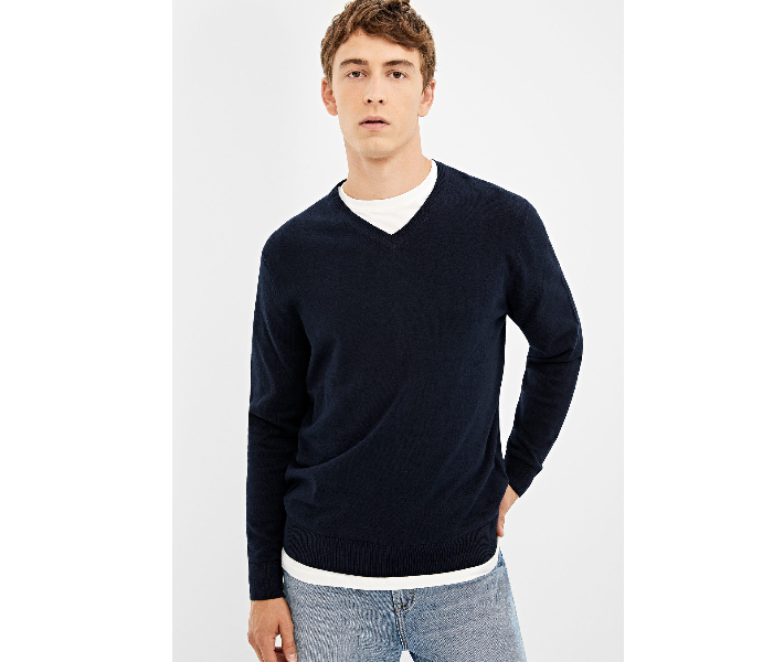 Springfield 140661211 Small Knitted Jumper for Men - Dark Blue - Zoom Image 3