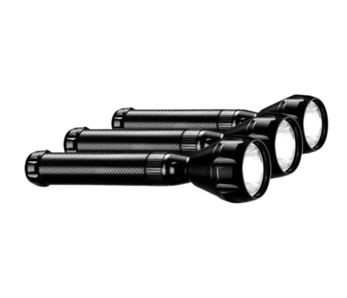 Impex CB2225 3 Pieces Combo Rechargeable LED Flashlight - Black - Zoom Image 1