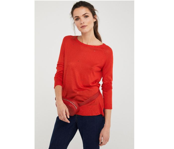 Springfield 133550264 XL Long Sleeve Knitwear For Women - Orange - Zoom Image 2