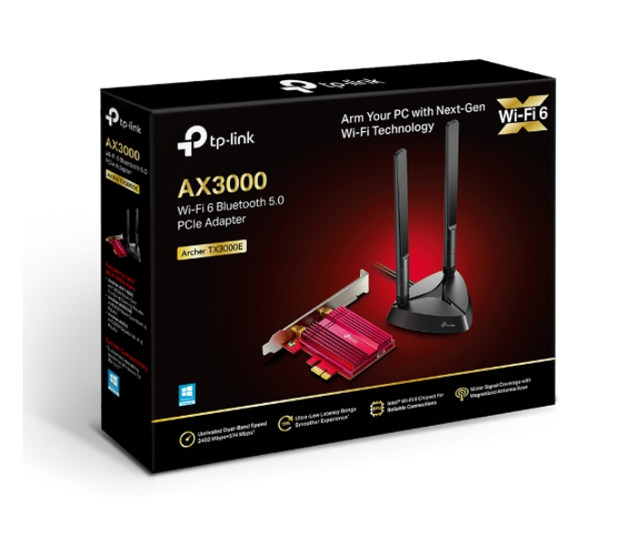 TP-Link Archer TX3000E AX3000 Wi-Fi 6 Bluetooth 5.0 PCIe Adapter - Black - Zoom Image 3