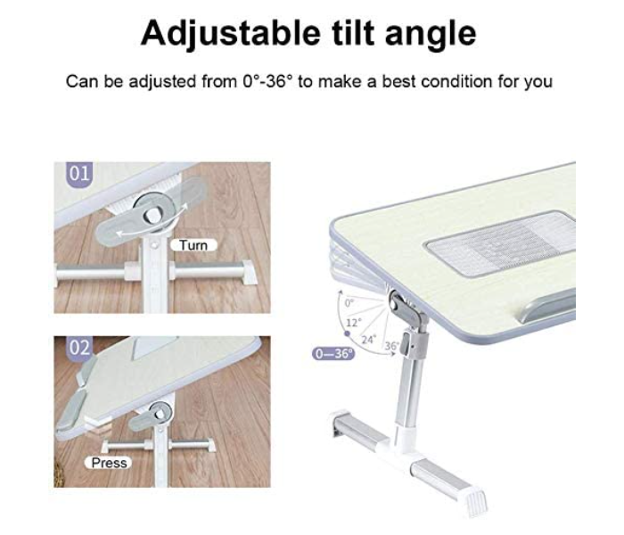 Foldable 15 Inch Laptop Stand With USB Cooling Fan - White - Zoom Image 4