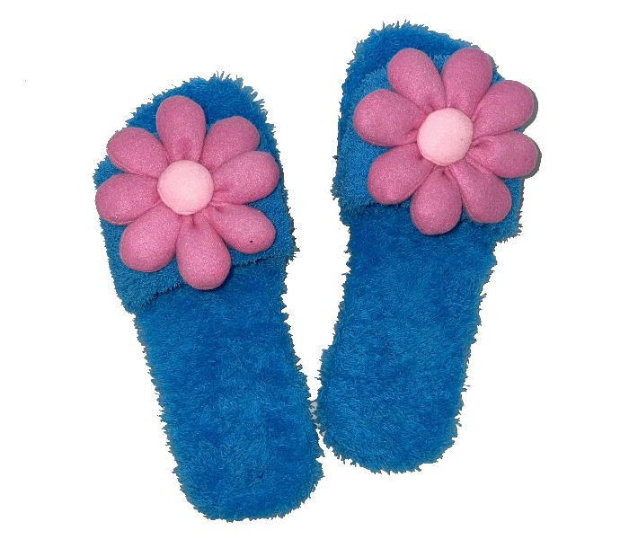 Casual LFO34 US 08 Flower Design Daily Wear Soft Flat Home Slippers for Women - Light Blue - Zoom Image