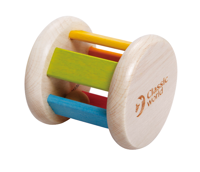 Classic World 3053 Wooden Roller Rattle Sound Creating Toy for Kids - Zoom Image 1