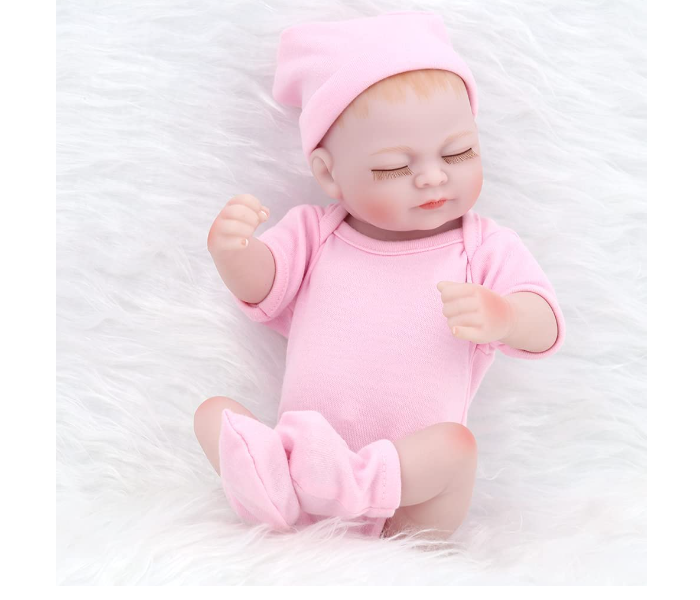 10 Inch Vinyl Reborn Baby Doll with Lovely Pink Outfit - Zoom Image 3