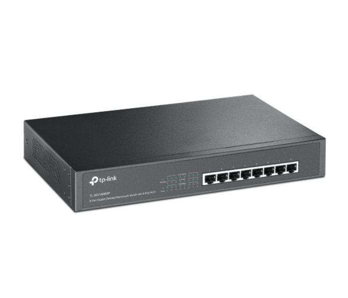 TP-Link 8-Port Gigabit Desktop Rackmount Switch with 8-Port PoE Plus TL-SG1008MP - Black - Zoom Image 2