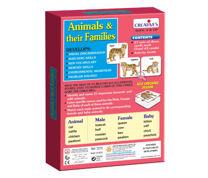 JMsouq Creative Educational CE00275 Animals and their Families Educational Game for Kids - Zoom Image 2