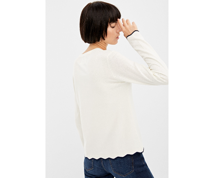 Springfield 133688697 XS Long Sleeve Knitwear for Women - White - Zoom Image 2