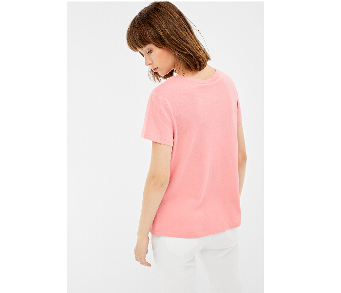 Springfield 138609373 Small Short Sleeve Fancy T-Shirt for Women - Pink - Zoom Image 3