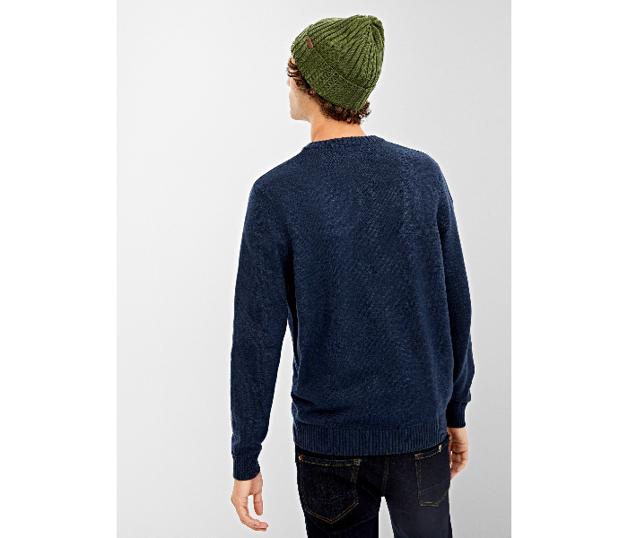 Springfield 140659011 Medium Knitted Jumper for Men - Dark Blue - Zoom Image 3