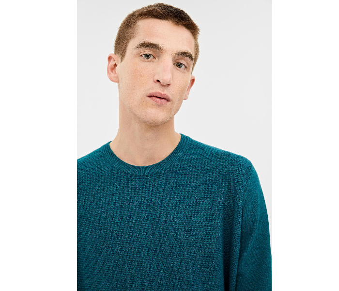 Springfield 140677989 Large Knitted Jumper for Men - Turquoise - Zoom Image 4