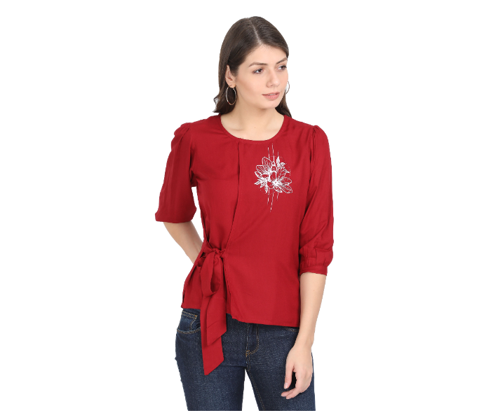 Kaia SK01ST0006MRN005 Small Casual Top for Women - Maroon - Zoom Image 1