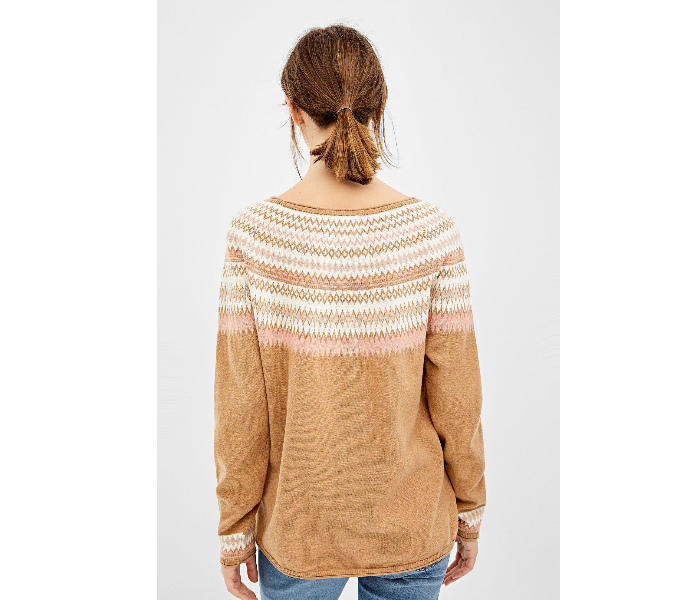 Springfield 133680097 XS Long Sleeve Knitwear for Women - Brown - Zoom Image 3