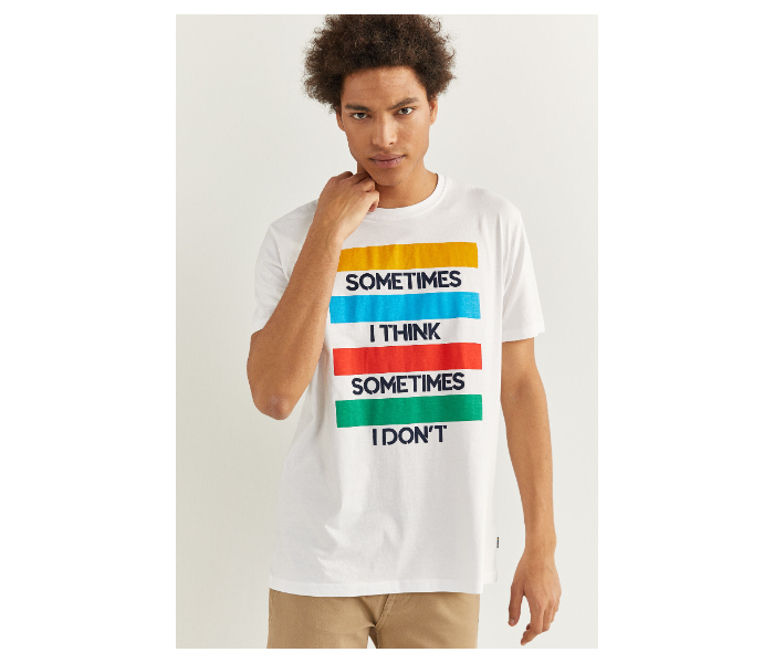 Springfield 026785699 XXXL Short Sleeve T-Shirt for Men - White - Zoom Image 1