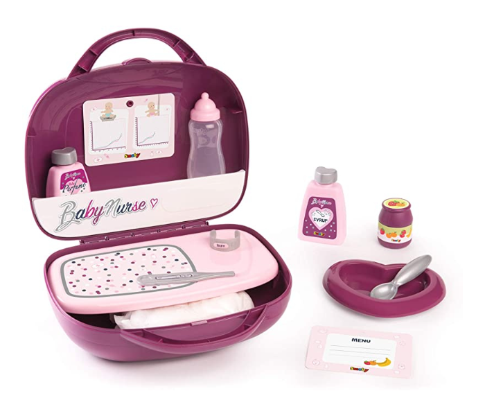 Smoby 7600220341 12 Accessories Included Baby Nurse Vanity Case - Pink - Zoom Image 1