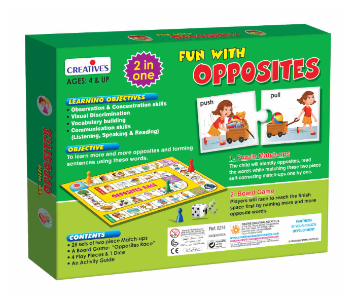 JMsouq Creative Educational CE00274 Fun with Opposites Educational Game for Kids - Zoom Image 2