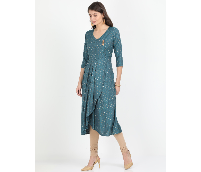 Kaia SK01DR0016TBL005 XL Indo Western Dress for Women - Blue - Zoom Image 2