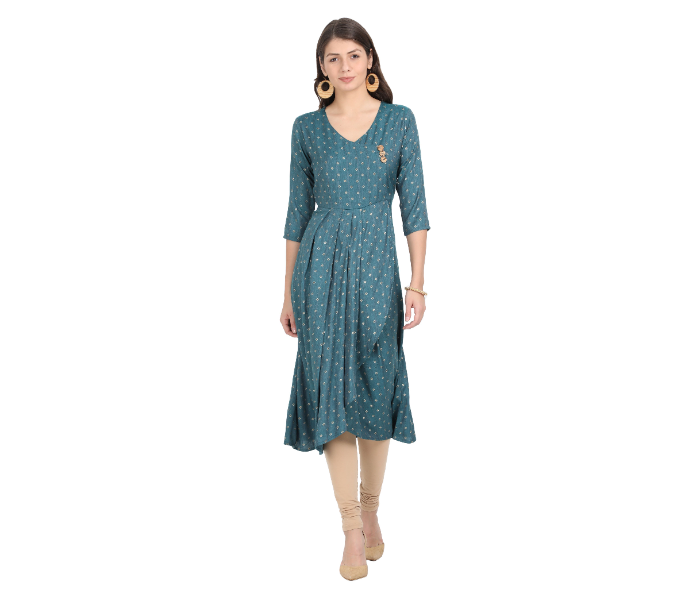 Kaia SK01DR0016TBL005 Large Indo Western Dress for Women - Blue - Zoom Image 1