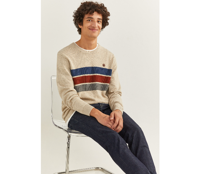 Springfield 141945551 XXL Cotton Knitwear for Men - Beige - Zoom Image 1