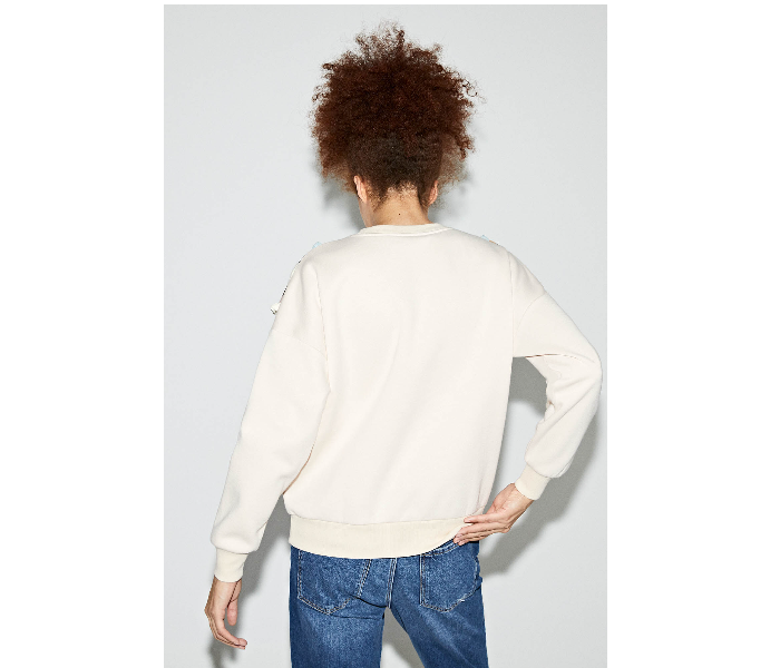 Springfield 108602294 Medium Sweat Shirt for Women - Beige - Zoom Image 3