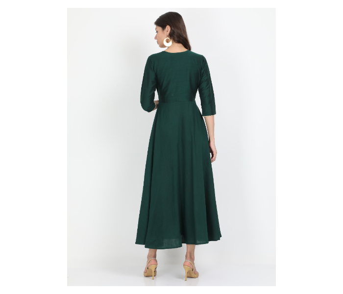 Kaia SK01PW0011BGR002 Large Cotton Silk Dress for Women - Green - Zoom Image 3