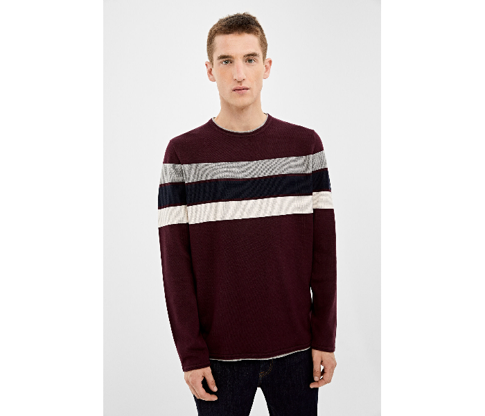 Springfield 140675269 XXL Knitted Jumper for Men - Maroon - Zoom Image 3