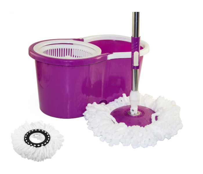 Easy 360 Degree Spinning Mop Bucket Set With 1 Free Mop Head - Purple - Zoom Image 4