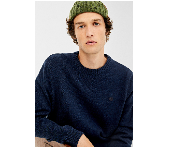 Springfield 140659011 Medium Knitted Jumper for Men - Dark Blue - Zoom Image 2