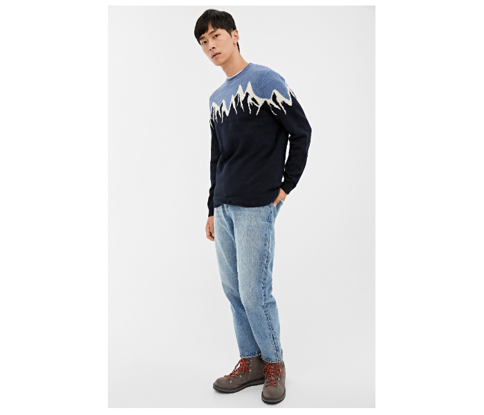 Springfield 140687611 Small Knitted Jumper for Men - Dark Blue - Zoom Image 1