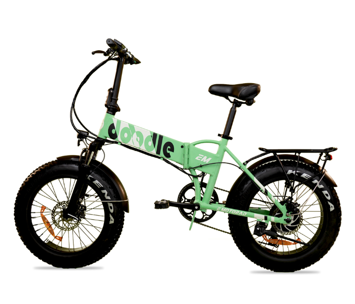 E-Motorad Doodle 350W Foldable Electric Bike - Green - Zoom Image 2