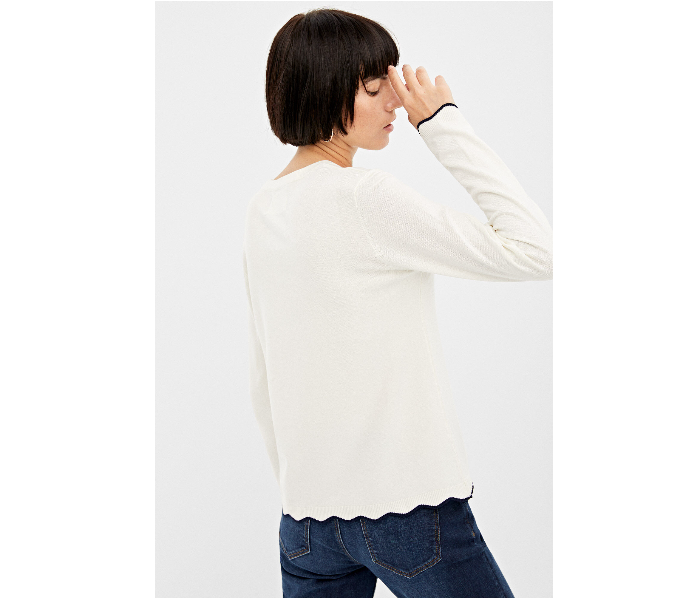 Springfield 133688697 Medium Long Sleeve Knitwear for Women - White - Zoom Image 2