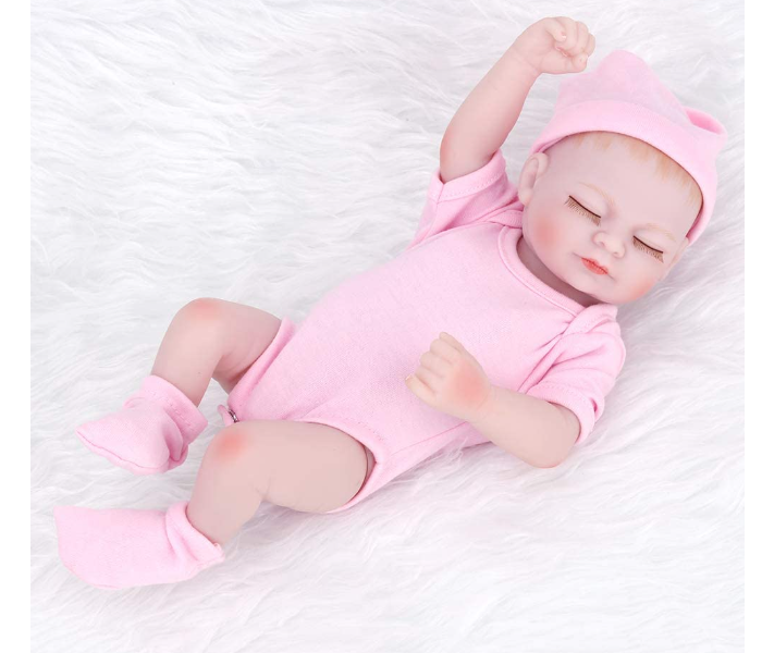 10 Inch Vinyl Reborn Baby Doll with Lovely Pink Outfit - Zoom Image 2