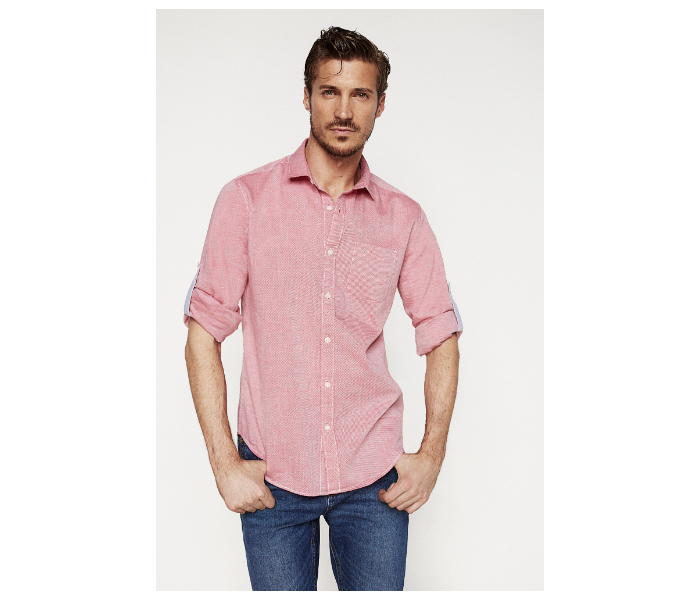 Springfield 027347360 Small Long Sleeve Plain Shirt for Men - Red - Zoom Image 1